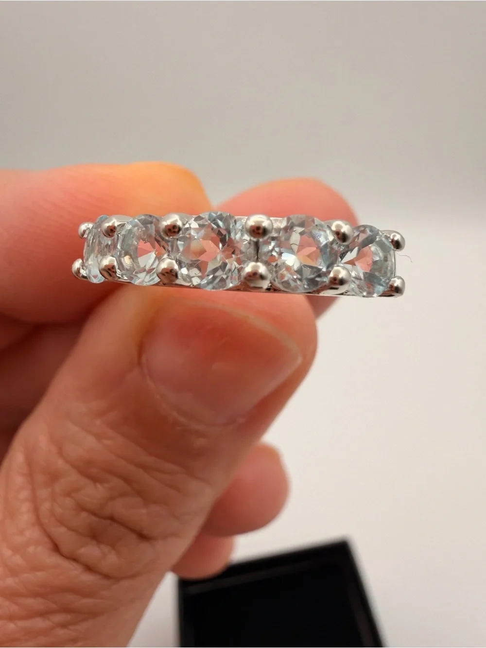 14K White Gold Plated Brass Ring Size 6 – Polished Band – 14KWGP Stamped